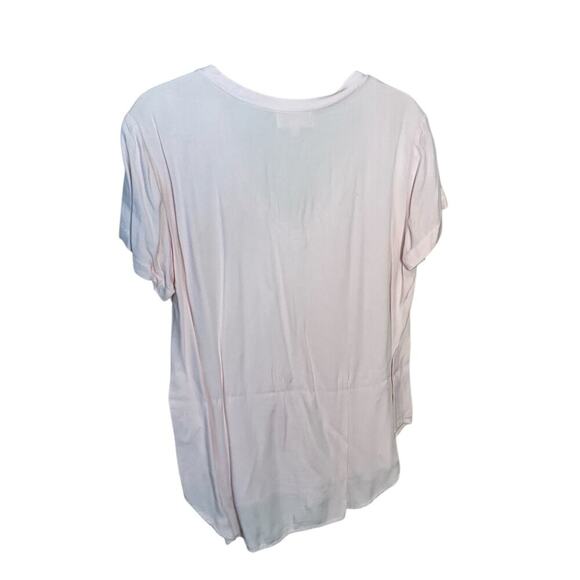 Cloth & Stone Womens V-Neck Top Short Sleeve Lightweight Pink Size Medium NEW - Picture 2 of 4